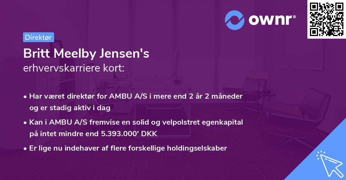 Britt Meelby Jensen's erhvervskarriere kort