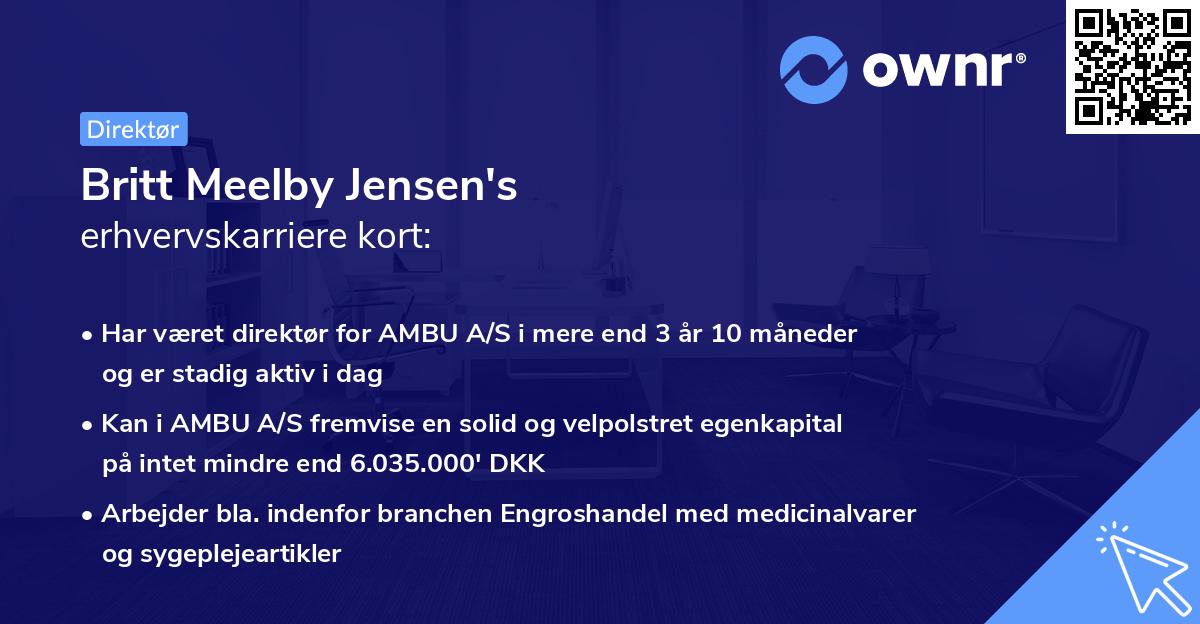 Britt Meelby Jensen's erhvervskarriere kort