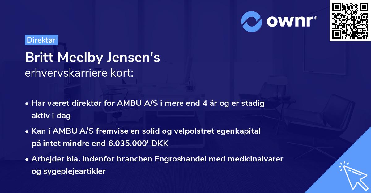Britt Meelby Jensen's erhvervskarriere kort