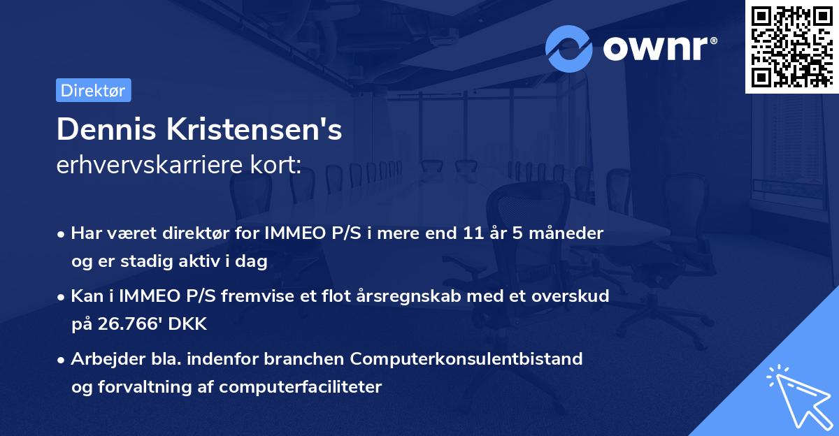 Dennis Kristensen's erhvervskarriere kort