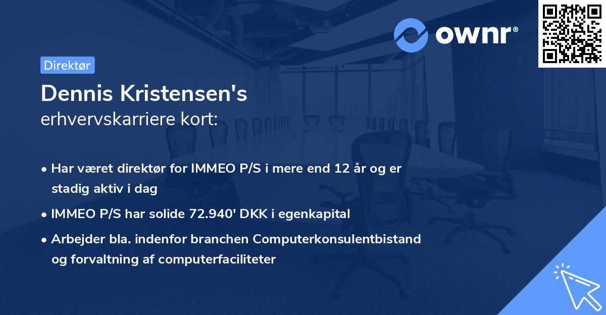 Dennis Kristensen's erhvervskarriere kort