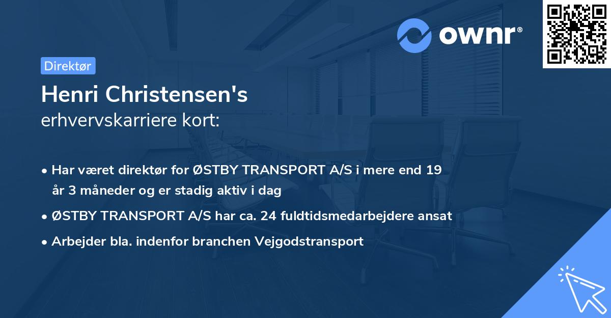 Henri Christensen's erhvervskarriere kort