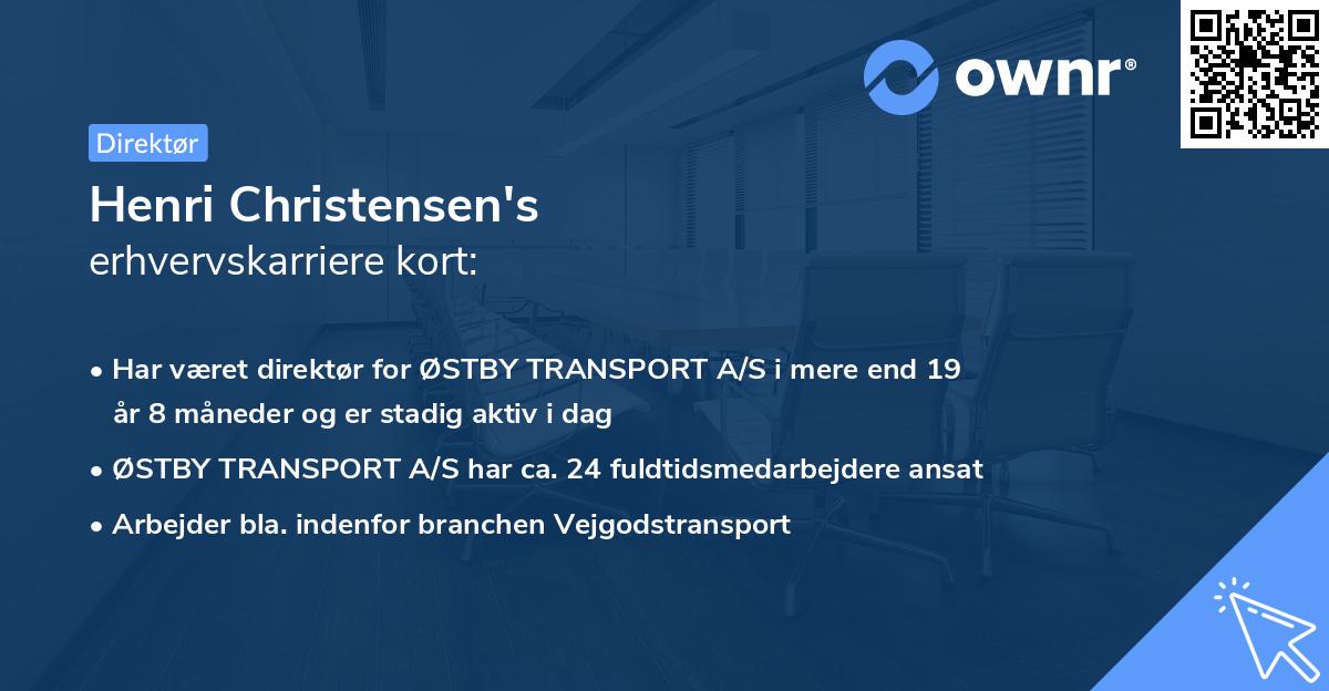 Henri Christensen's erhvervskarriere kort