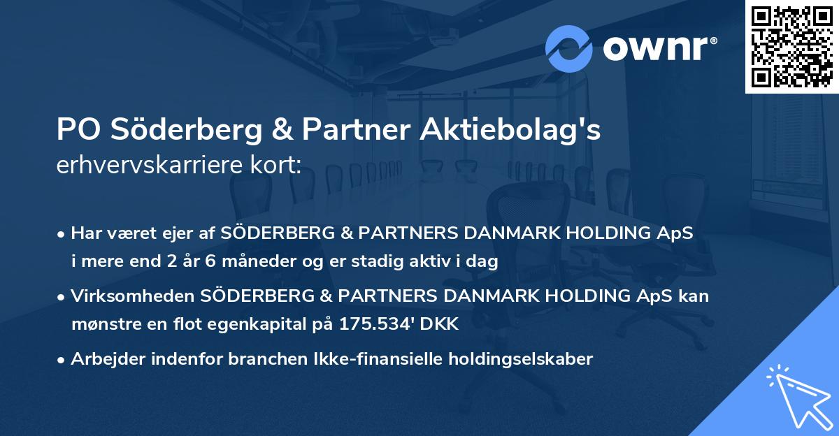 PO Söderberg & Partner Aktiebolag's erhvervskarriere kort