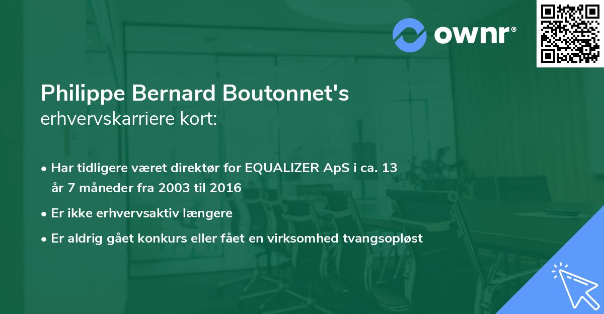 Philippe Bernard Boutonnet's erhvervskarriere kort
