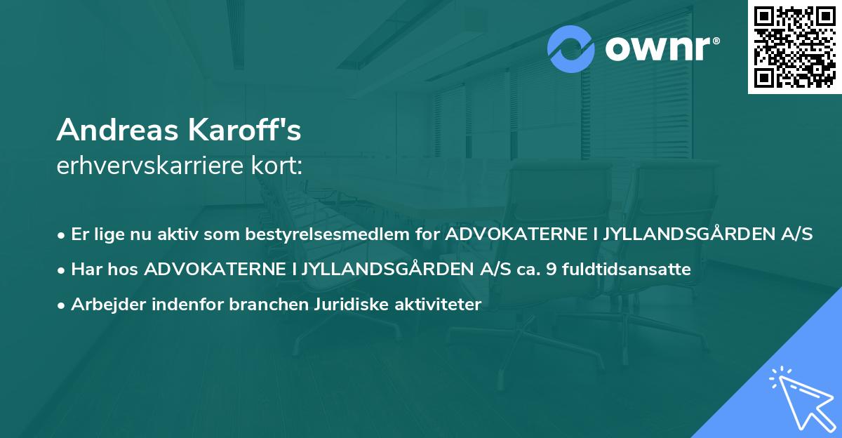 Andreas Karoff's erhvervskarriere kort