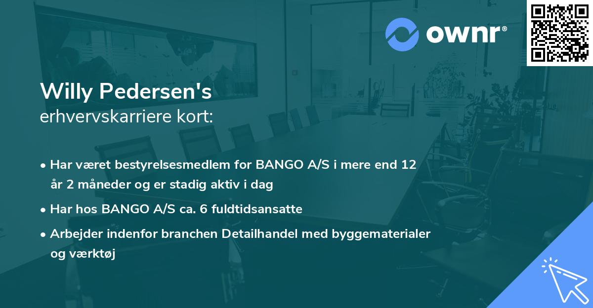 Willy Pedersen's erhvervskarriere kort