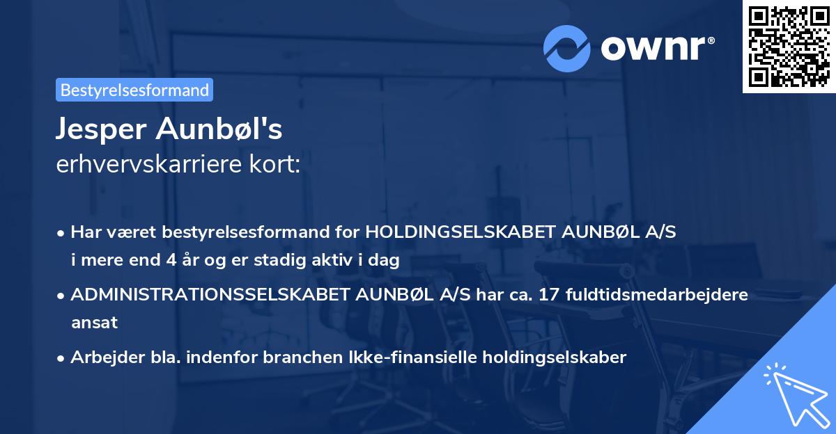 Jesper Aunbøl's erhvervskarriere kort