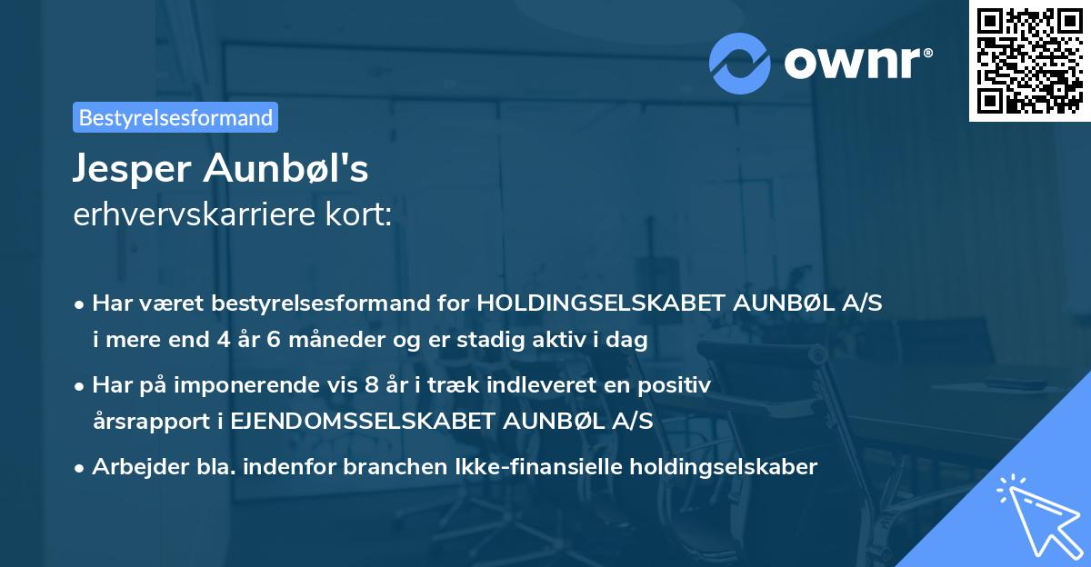 Jesper Aunbøl's erhvervskarriere kort