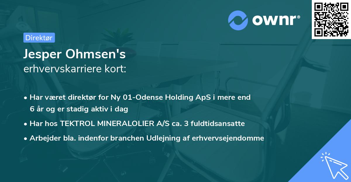 Jesper Ohmsen's erhvervskarriere kort