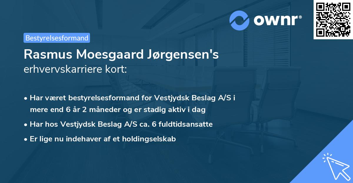 Rasmus Moesgaard Jørgensen's erhvervskarriere kort