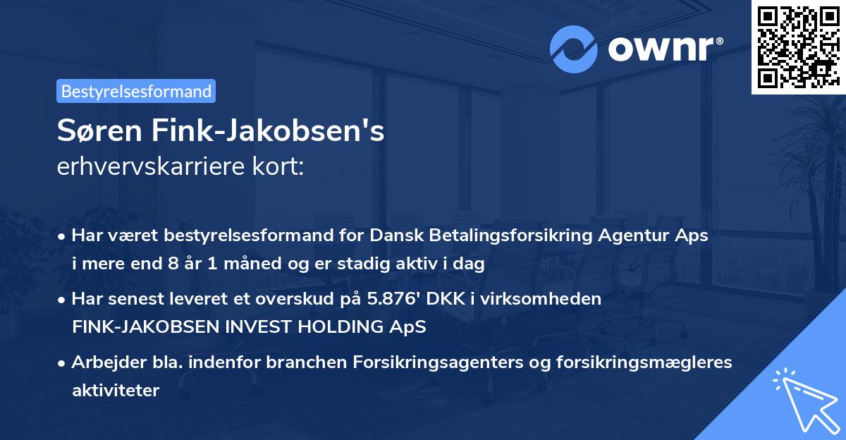 Søren Fink-Jakobsen's erhvervskarriere kort
