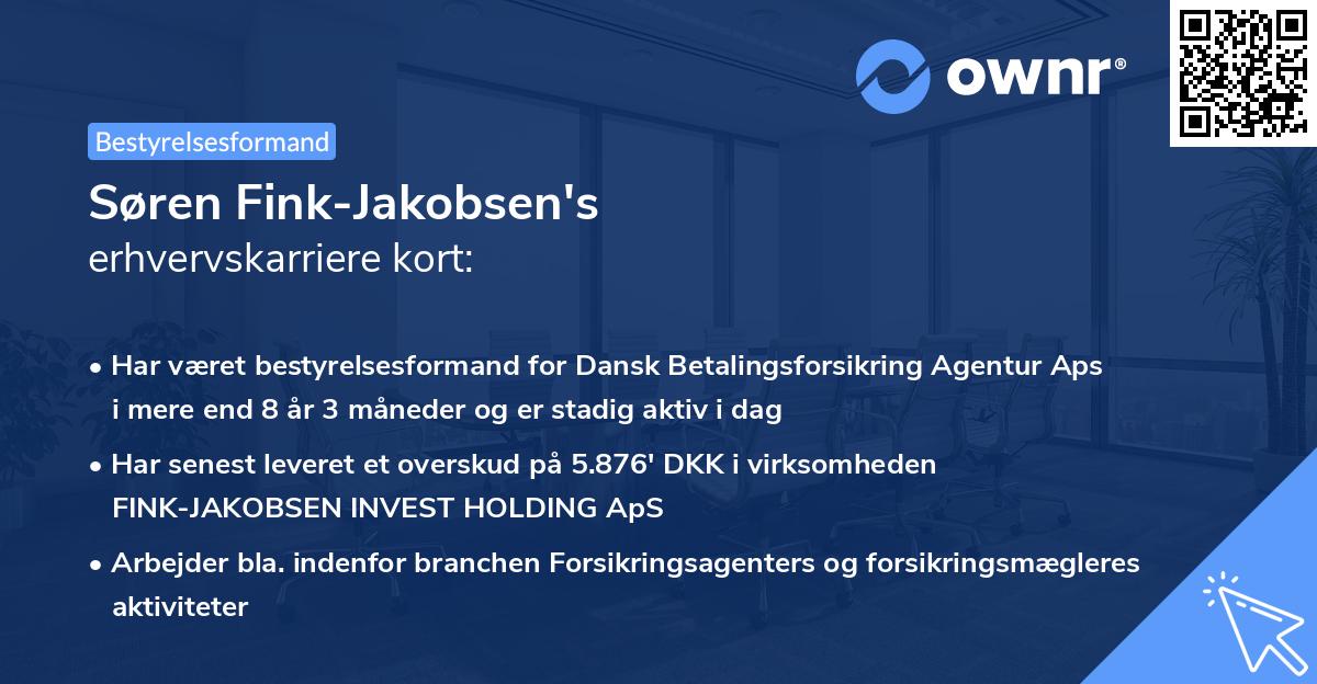 Søren Fink-Jakobsen's erhvervskarriere kort