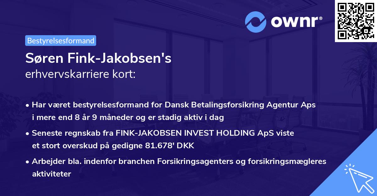 Søren Fink-Jakobsen's erhvervskarriere kort