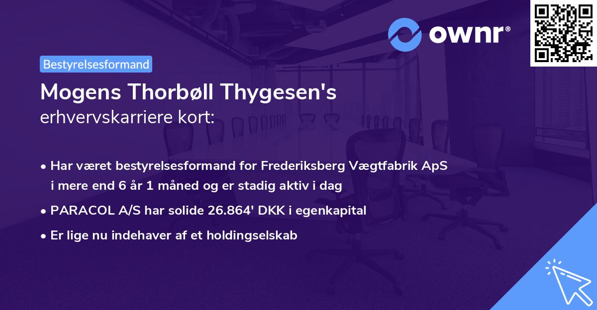 Mogens Thorbøll Thygesen's erhvervskarriere kort