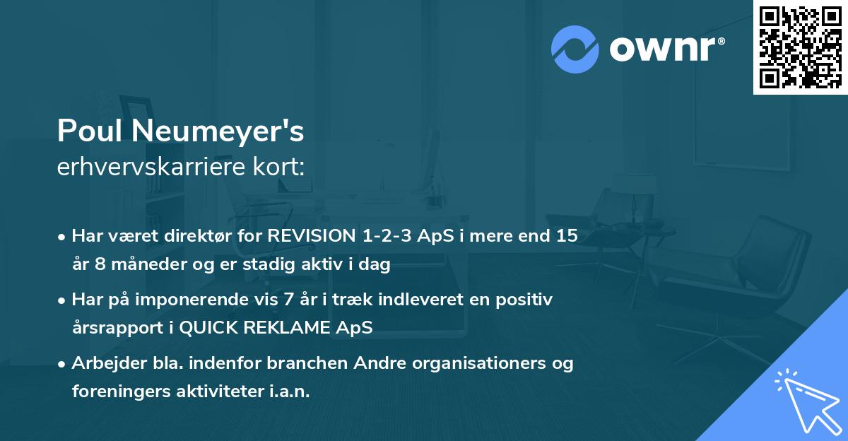 Poul Neumeyer's erhvervskarriere kort