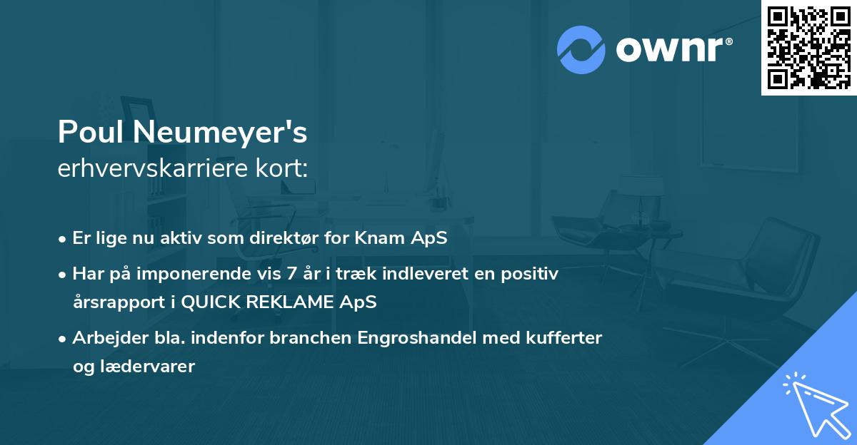 Poul Neumeyer's erhvervskarriere kort