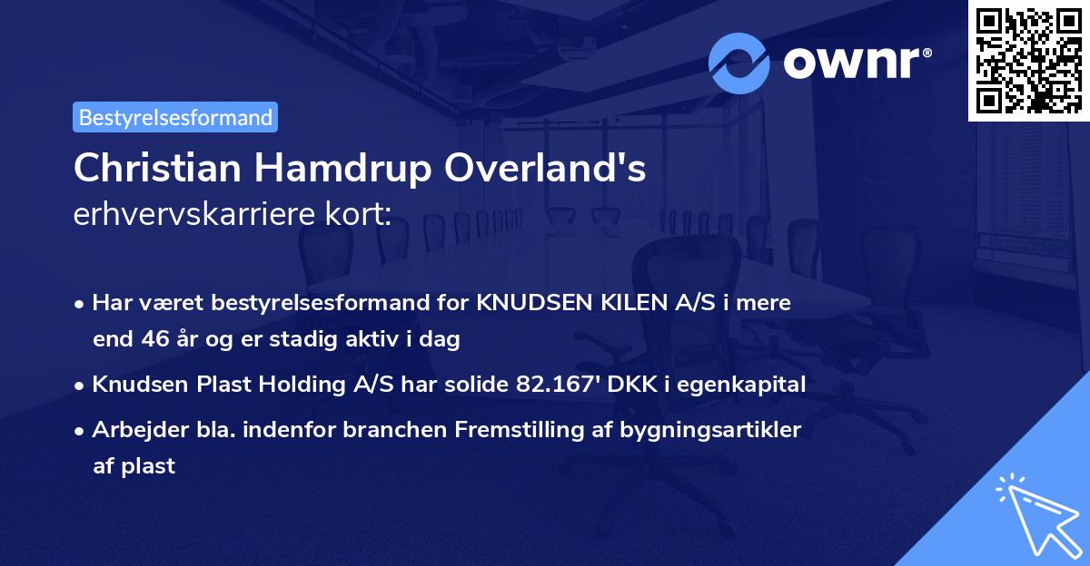 Christian Hamdrup Overland's erhvervskarriere kort