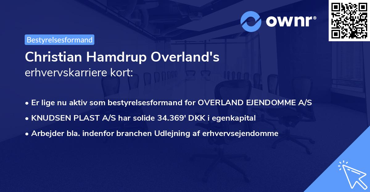 Christian Hamdrup Overland's erhvervskarriere kort
