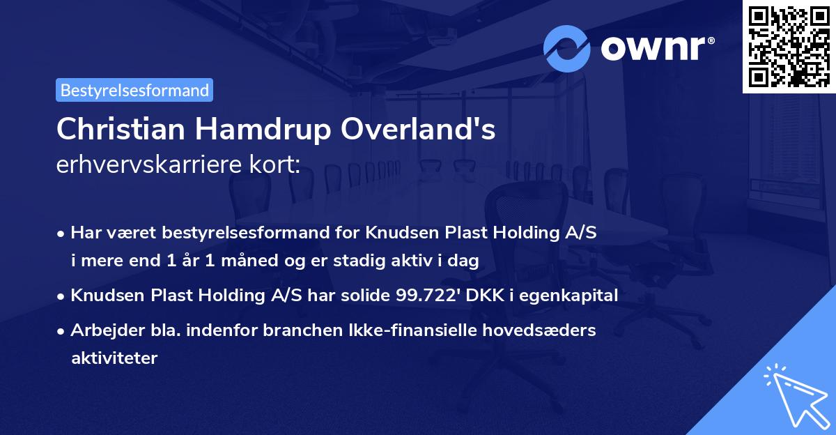 Christian Hamdrup Overland's erhvervskarriere kort