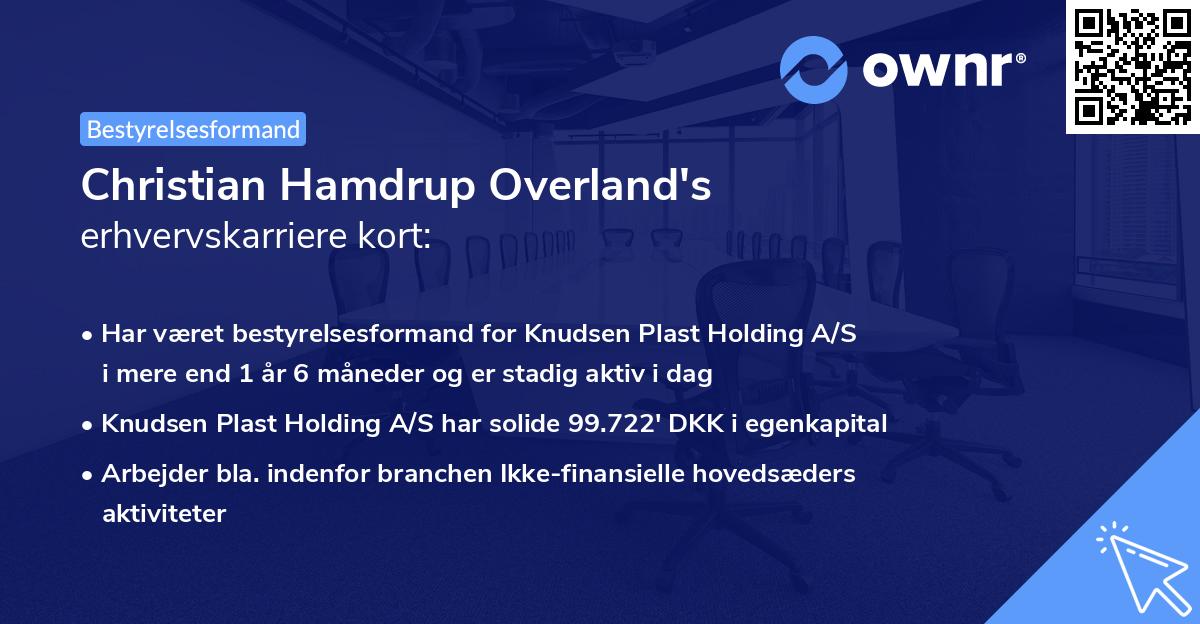 Christian Hamdrup Overland's erhvervskarriere kort