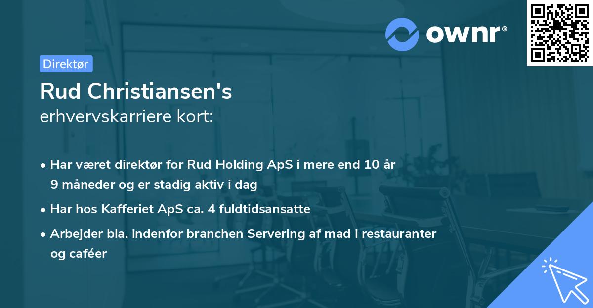 Rud Christiansen's erhvervskarriere kort