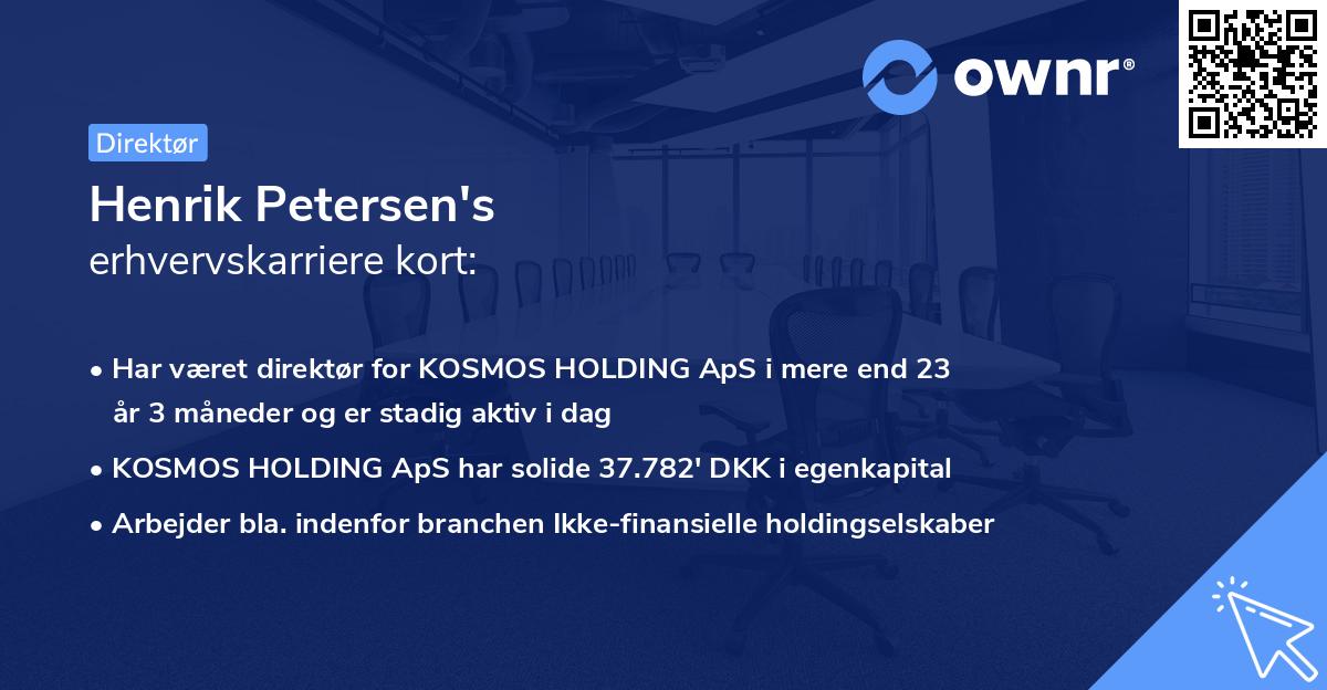 Henrik Petersen's erhvervskarriere kort