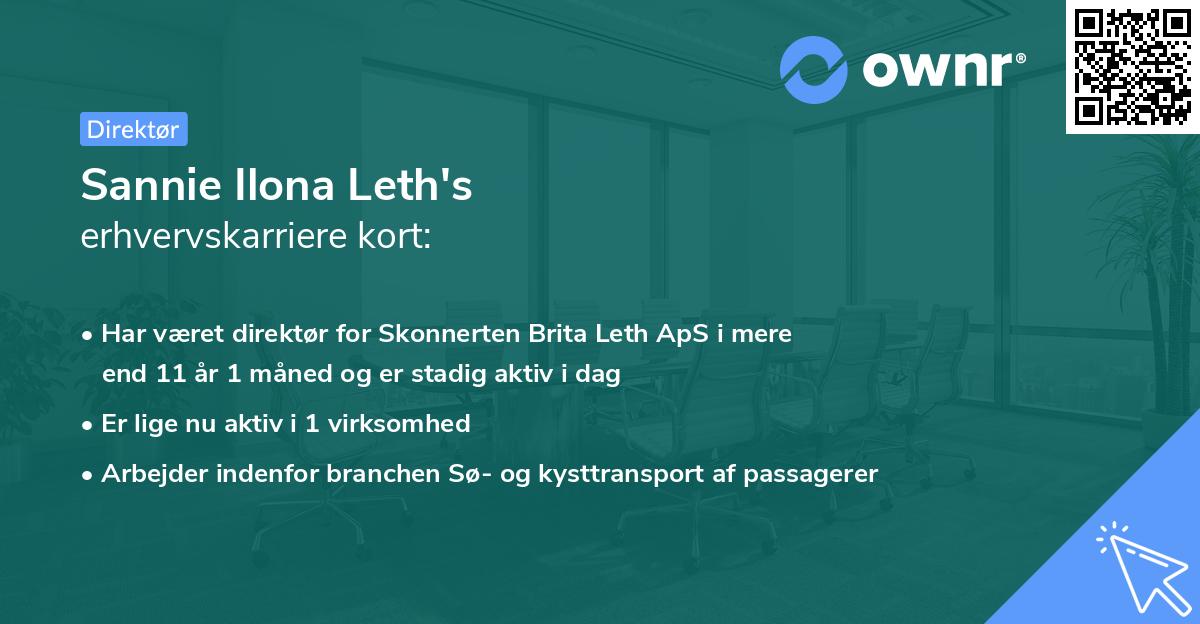 Sannie Ilona Leth's erhvervskarriere kort