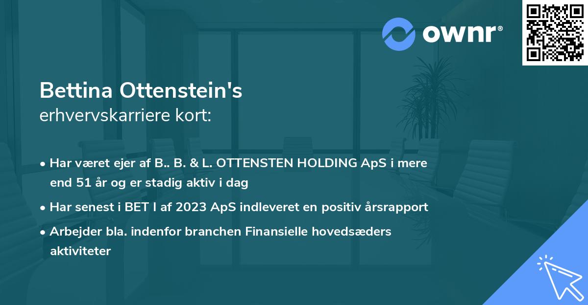 Bettina Ottenstein's erhvervskarriere kort