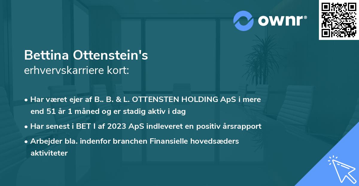 Bettina Ottenstein's erhvervskarriere kort