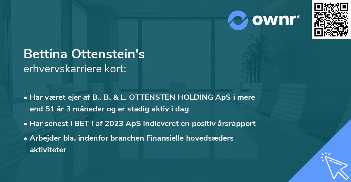 Bettina Ottenstein's erhvervskarriere kort