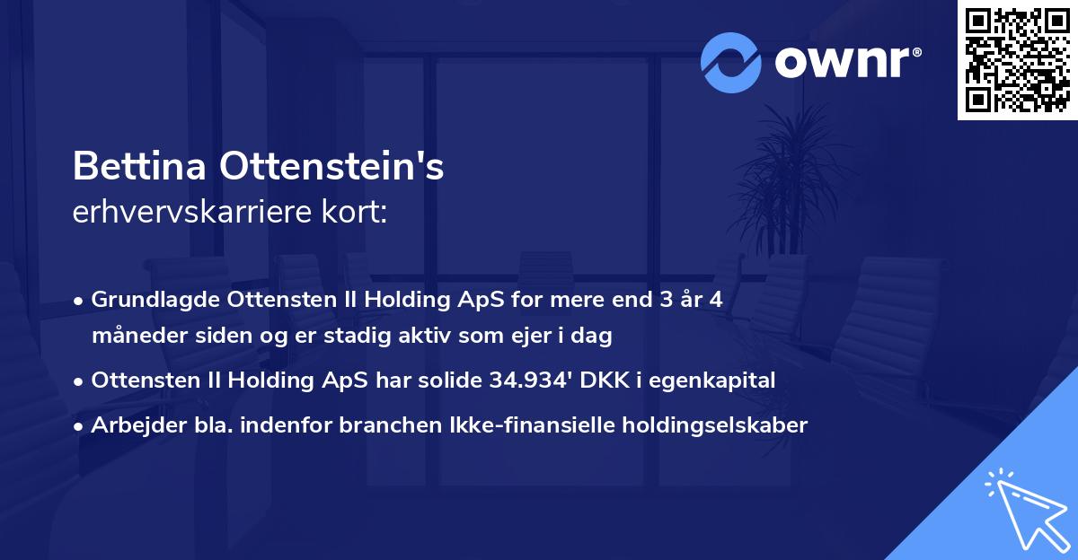 Bettina Ottenstein's erhvervskarriere kort