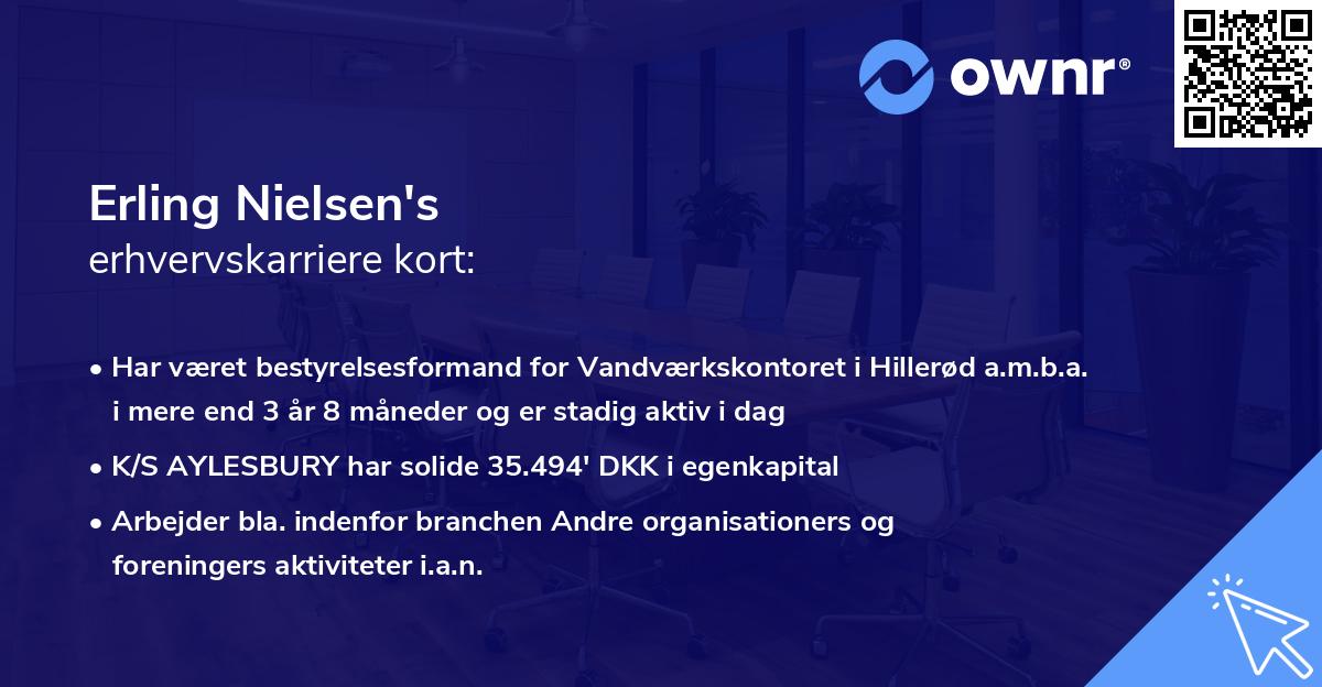 Erling Nielsen's erhvervskarriere kort