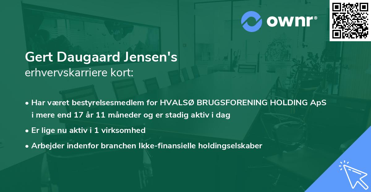 Gert Daugaard Jensen's erhvervskarriere kort