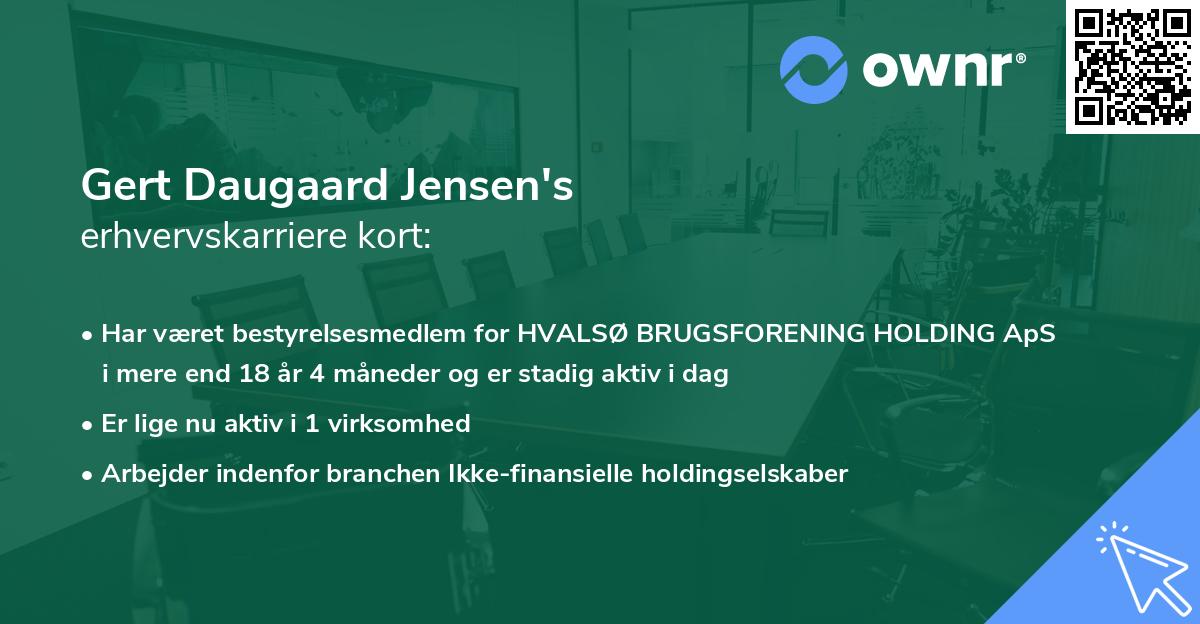 Gert Daugaard Jensen's erhvervskarriere kort