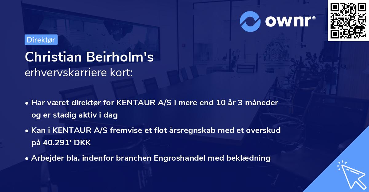 Christian Beirholm's erhvervskarriere kort