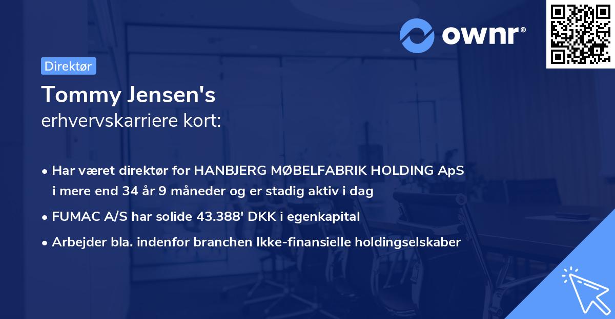 Tommy Jensen's erhvervskarriere kort