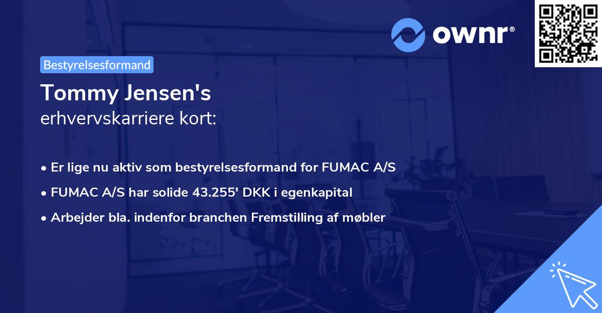 Tommy Jensen's erhvervskarriere kort