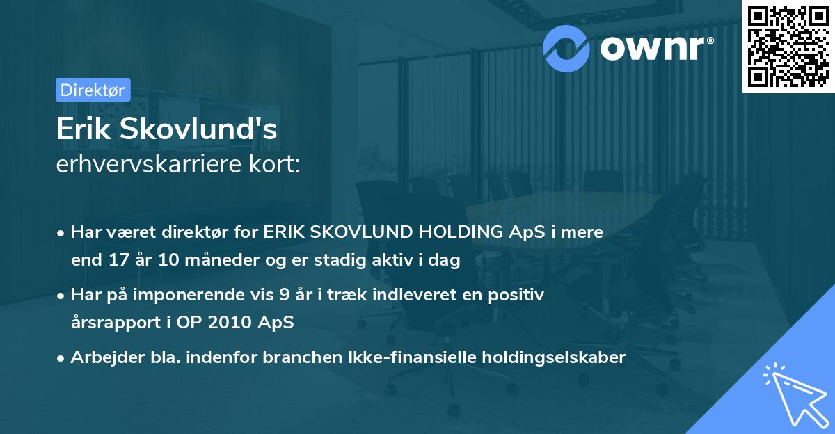 Erik Skovlund's erhvervskarriere kort