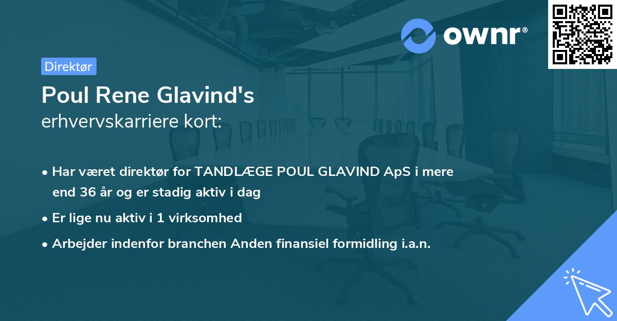 Poul Rene Glavind's erhvervskarriere kort