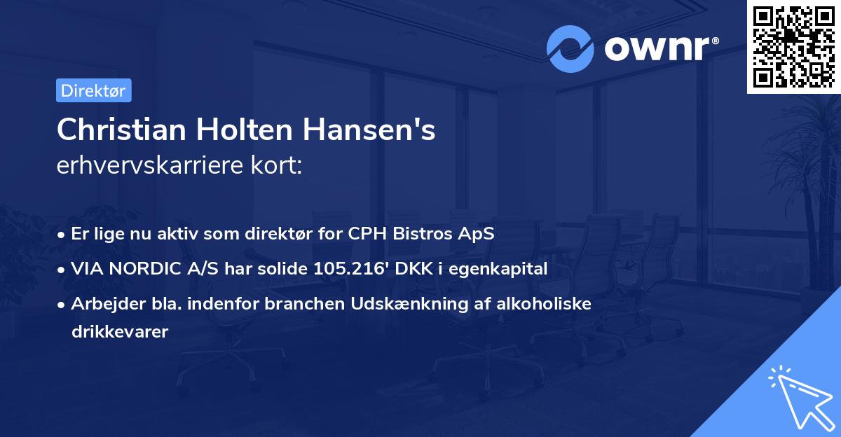 Christian Holten Hansen's erhvervskarriere kort