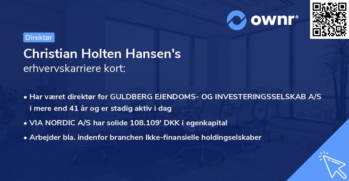 Christian Holten Hansen's erhvervskarriere kort