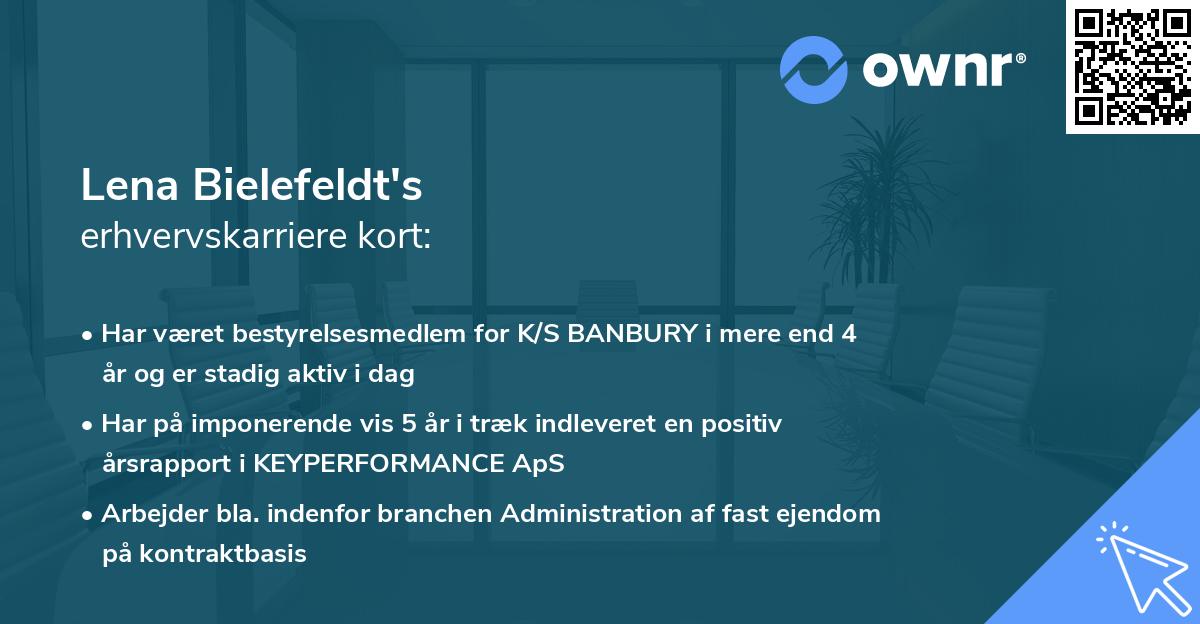 Lena Bielefeldt's erhvervskarriere kort