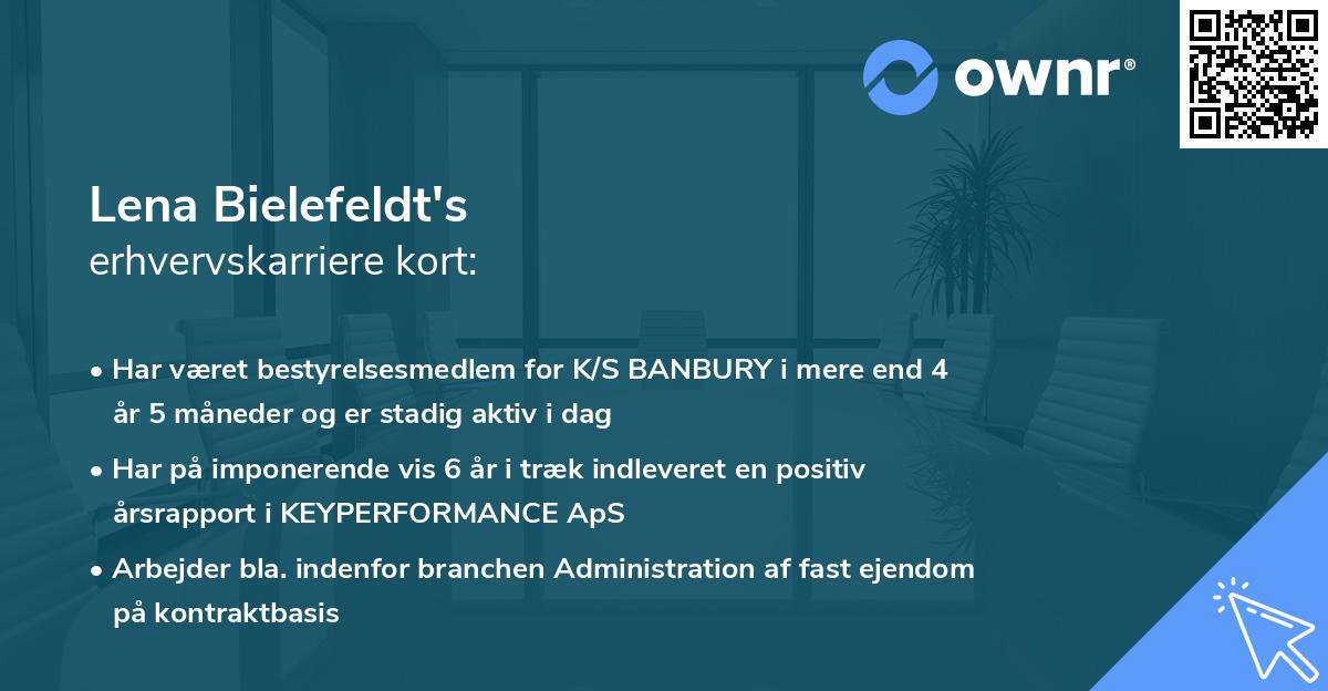 Lena Bielefeldt's erhvervskarriere kort
