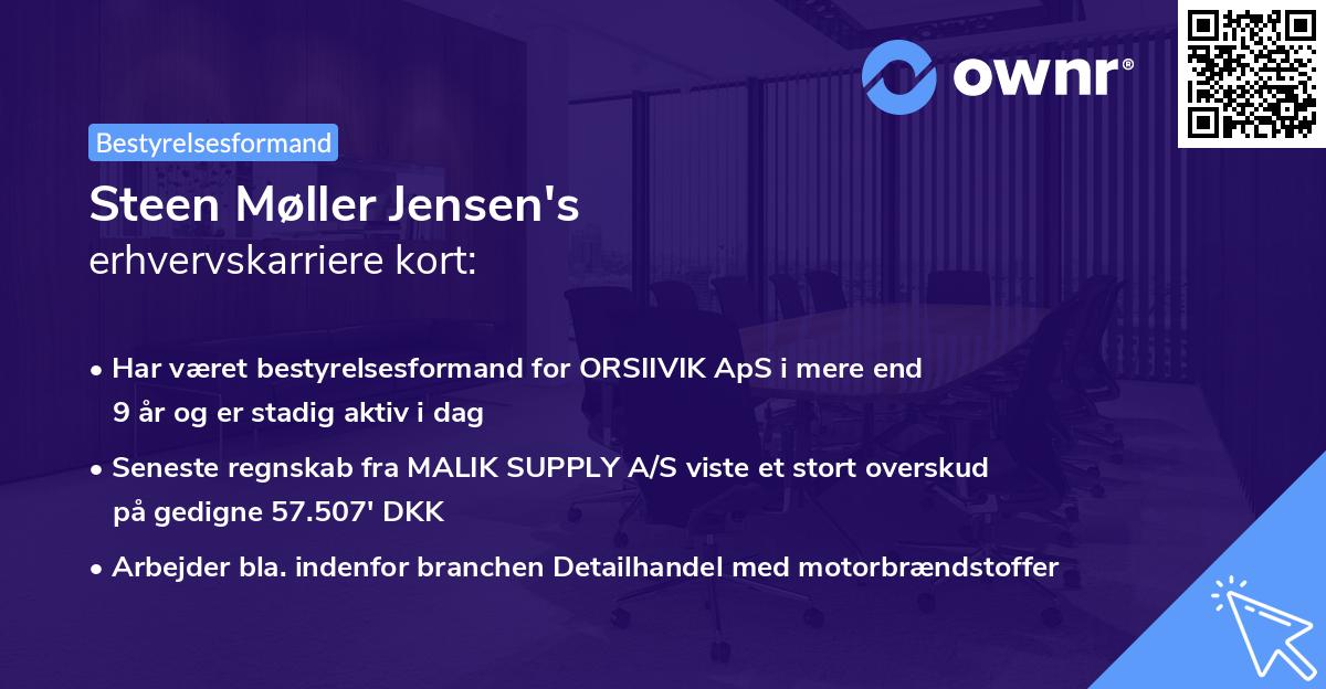 Steen Møller Jensen's erhvervskarriere kort