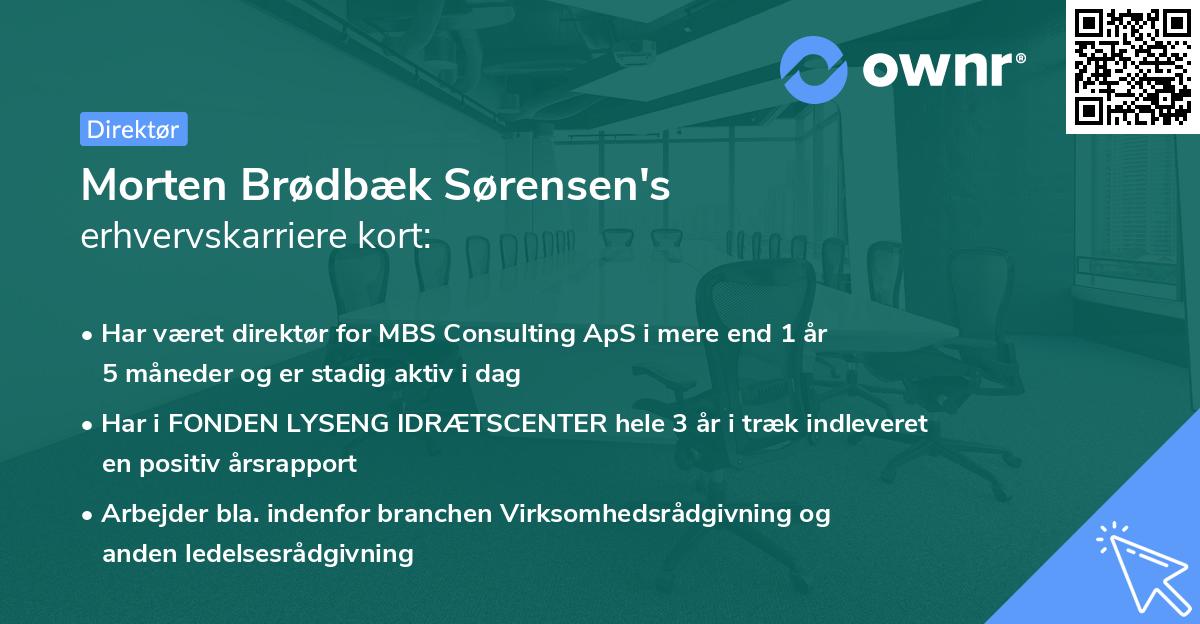 Morten Brødbæk Sørensen's erhvervskarriere kort