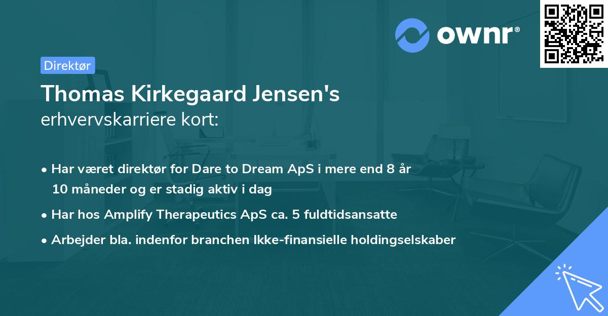 Thomas Kirkegaard Jensen's erhvervskarriere kort