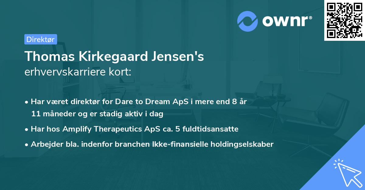 Thomas Kirkegaard Jensen's erhvervskarriere kort