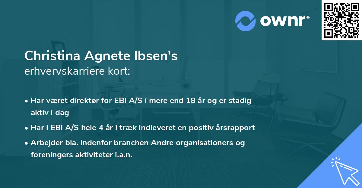 Christina Agnete Ibsen's erhvervskarriere kort