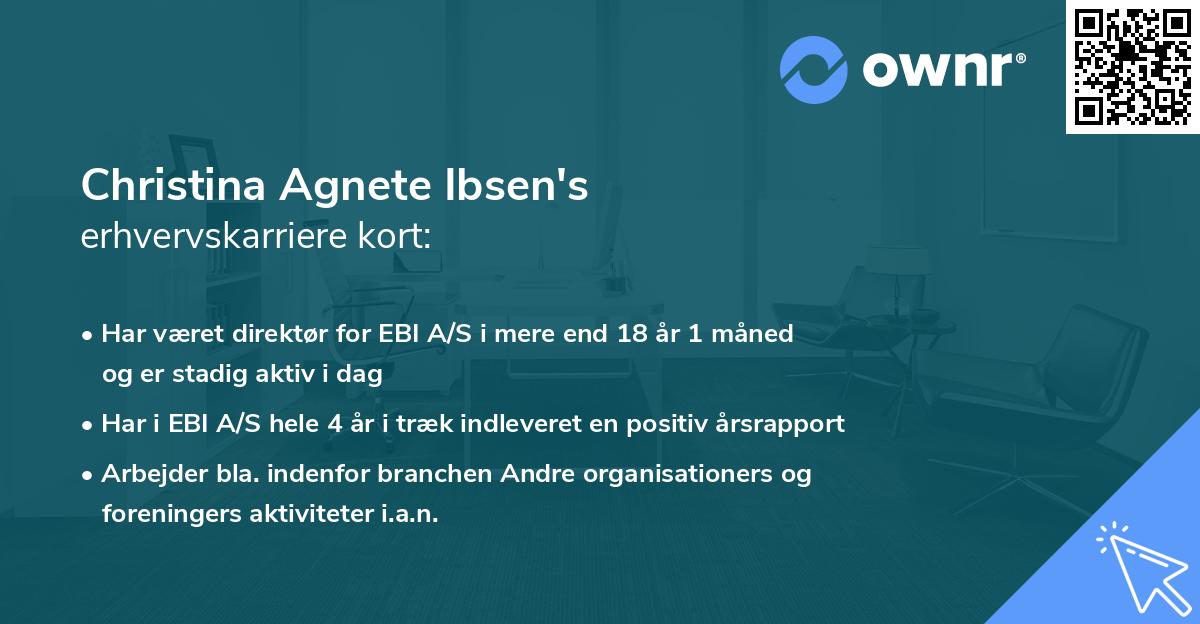 Christina Agnete Ibsen's erhvervskarriere kort